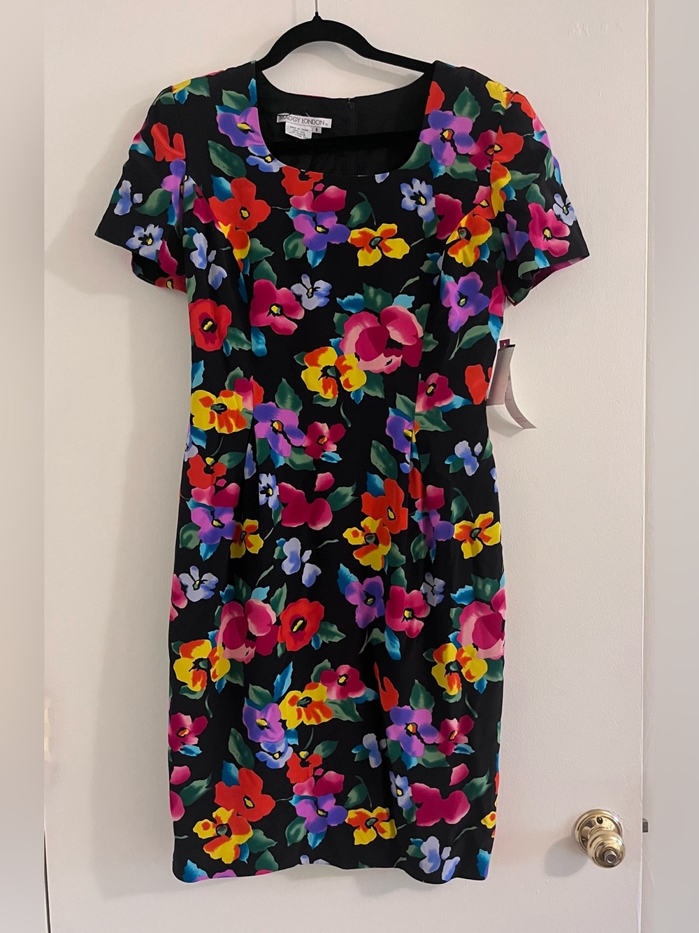 Vintage Floral Maggy London 100% Silk Dress with Tags